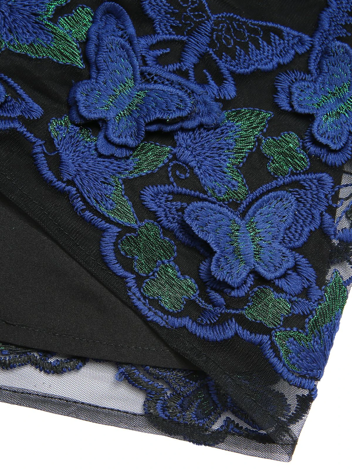 Black 1950s V-Neck 3D Butterfly Mesh Dress 7 Black 1950s V-Neck 3D Butterfly Mesh Dress - Image 7