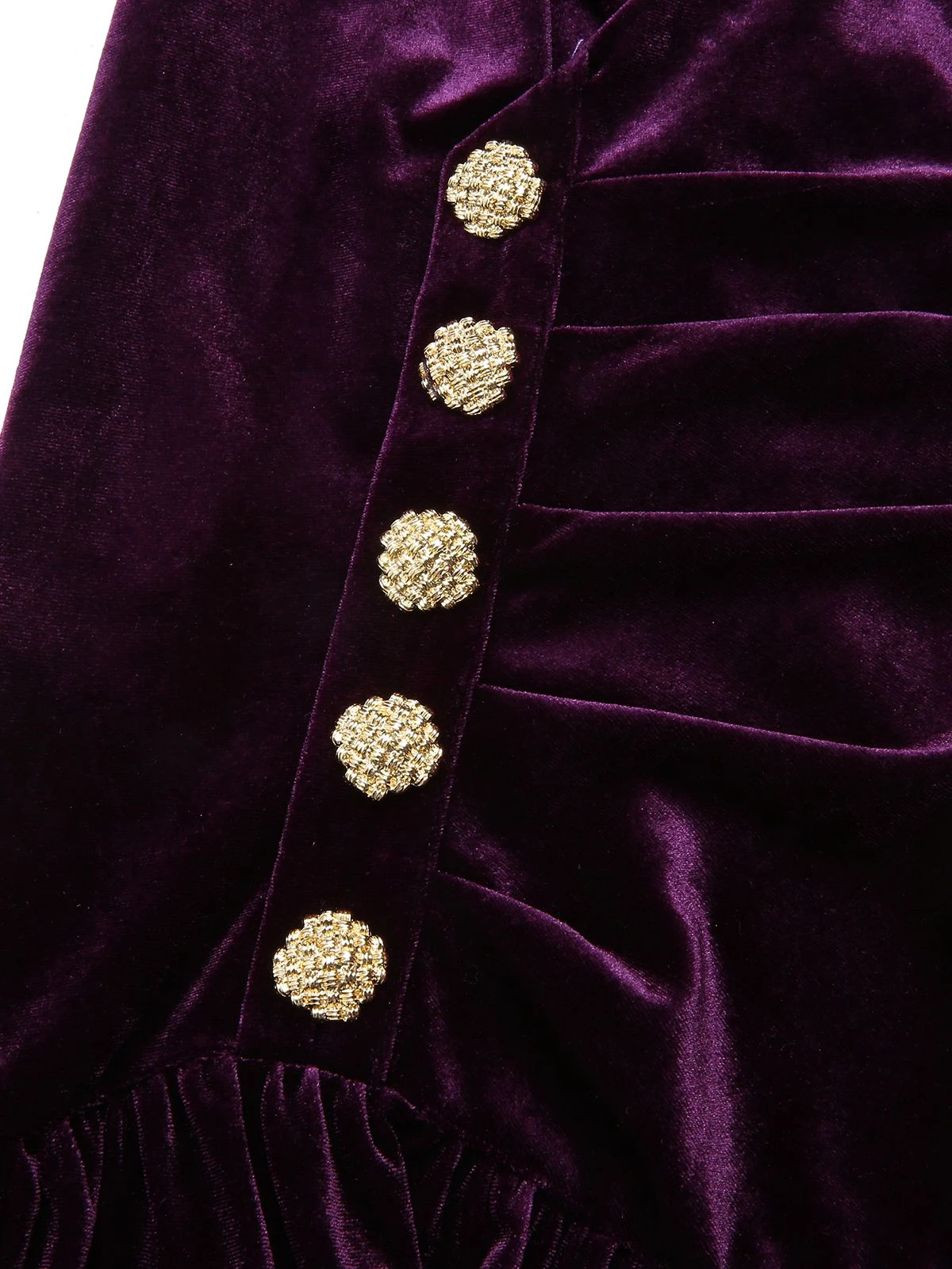 Purple 1940s Solid Velvet Buttons Dress 6 Purple 1940s Solid Velvet Buttons Dress - Image 6