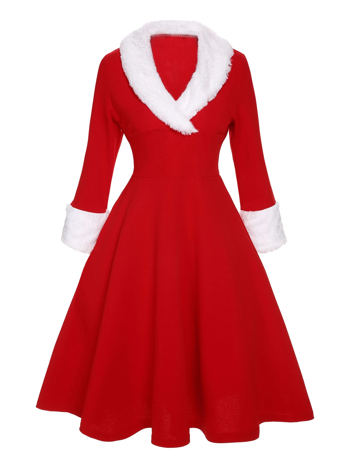 Red & White 1950s Christmas Lapel Dress 1 Red & White 1950s Christmas Lapel Dress