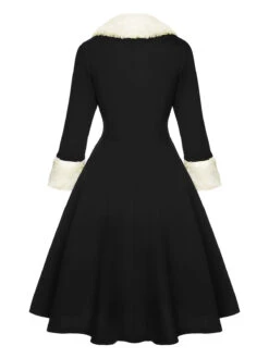White 1950s Christmas Lapel Dress -Candi Clothing Shop SCHL003023 B 2 0e1515e2 2f24 4aa7 aac2 e6a78d6e8451
