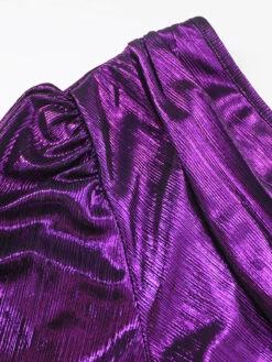 1940s Solid Glossy V-Neck Shift Dress -Candi Clothing Shop SCHL003026 BP 2