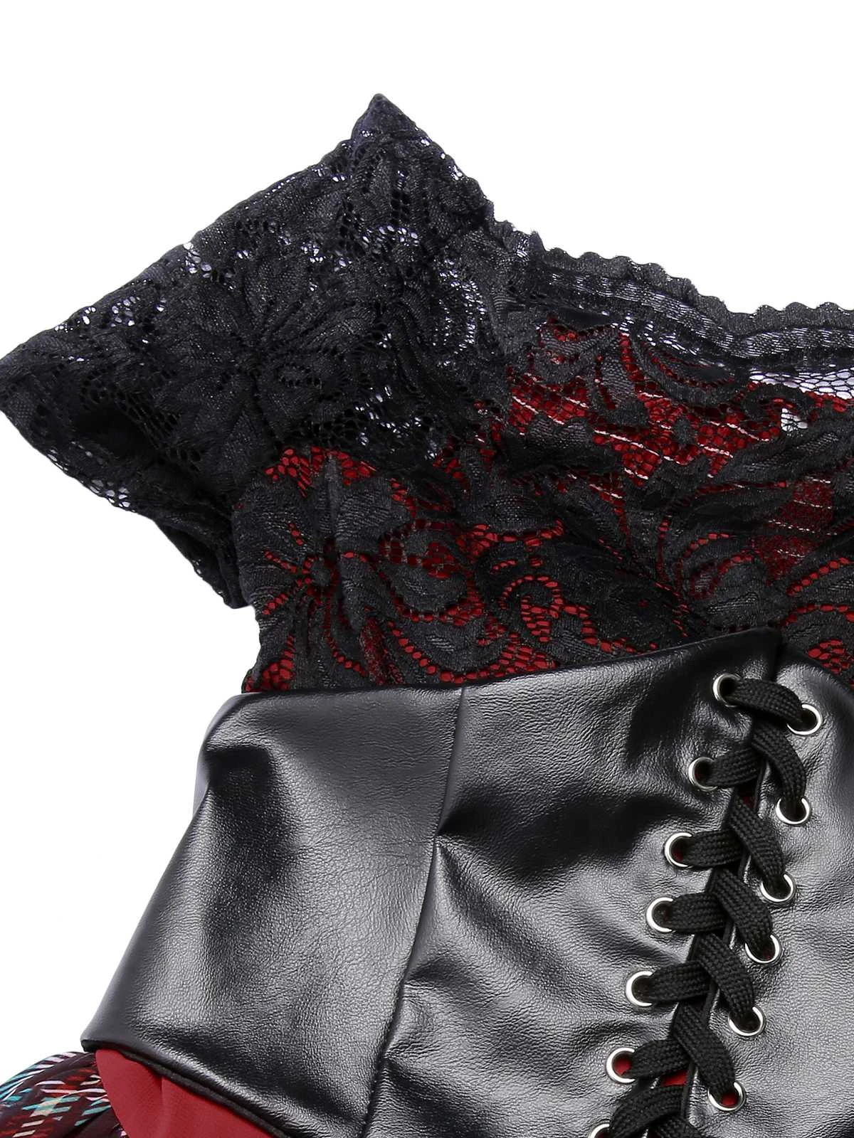 Red 1950s Christmas Plaid Girdle Dress 5 Red 1950s Christmas Plaid Girdle Dress - Image 5