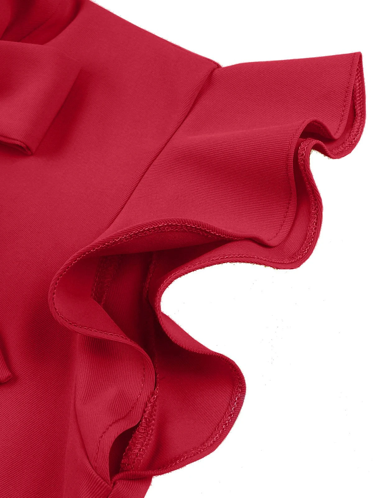 1950s Solid Ruffle Sleeve Bow Neck Dress 10 1950s Solid Ruffle Sleeve Bow Neck Dress - Image 10