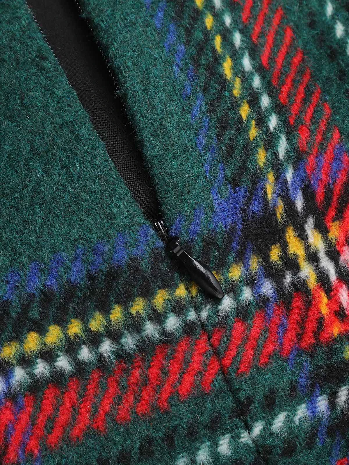 1960s Plaid Cloak Sleeve Velvet Collar Dress 8 1960s Plaid Cloak Sleeve Velvet Collar Dress - Image 8