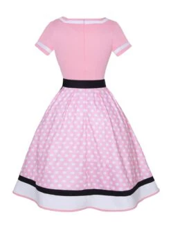 Multicolor 1950s Polka Dots Patchwork Belted Dress 11 Multicolor 1950s Polka Dots Patchwork Belted Dress -Candi Clothing Shop SCHL003093 P 2