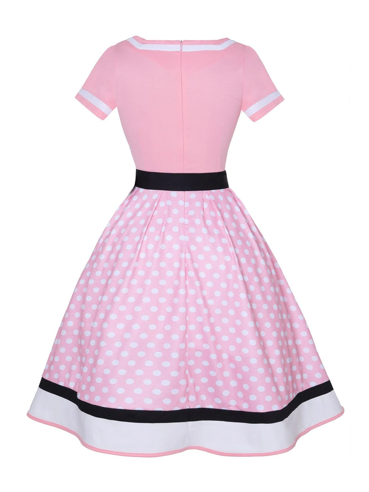 Multicolor 1950s Polka Dots Patchwork Belted Dress 4 Multicolor 1950s Polka Dots Patchwork Belted Dress - Image 4