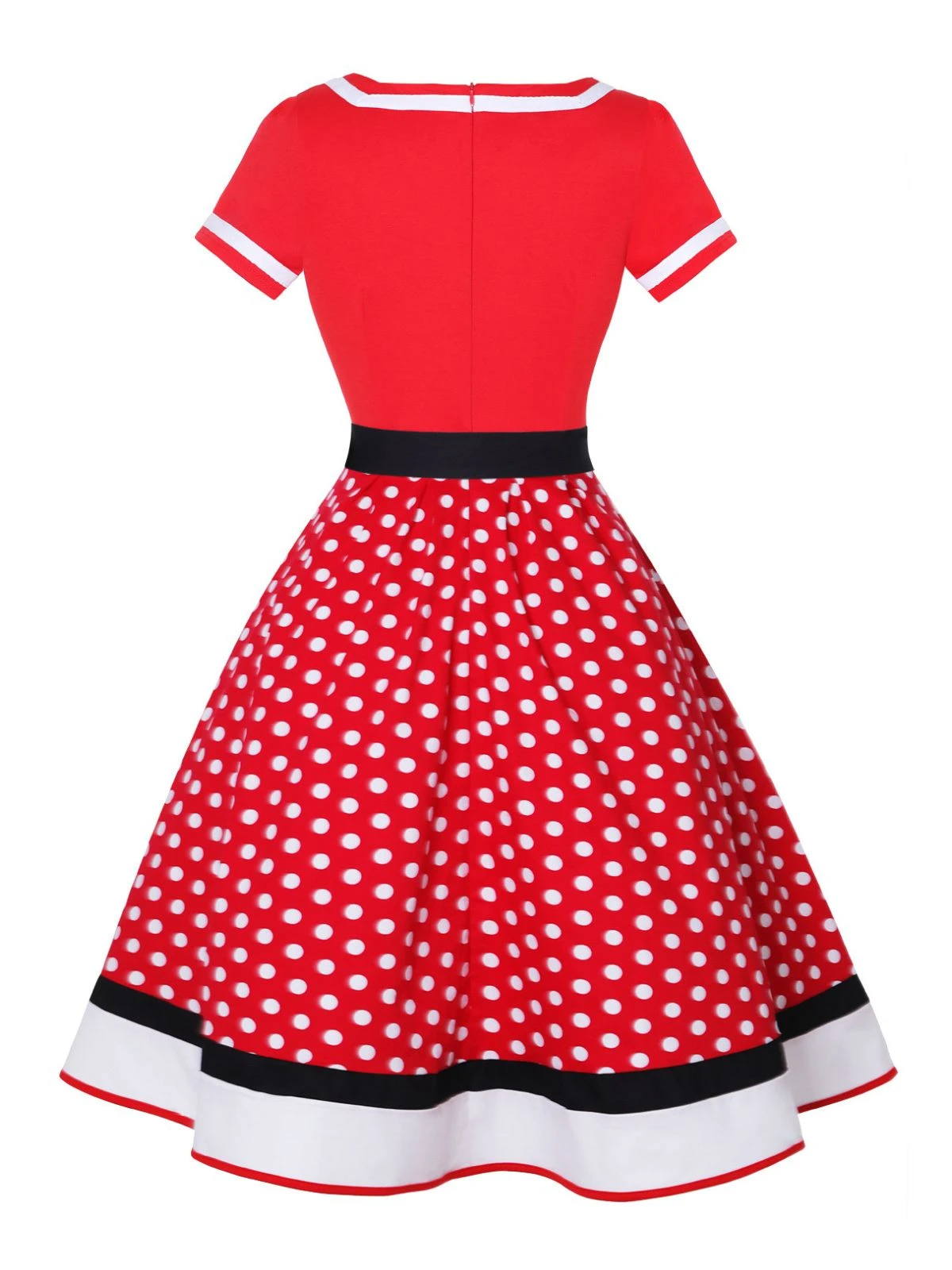 Multicolor 1950s Polka Dots Patchwork Belted Dress 6 Multicolor 1950s Polka Dots Patchwork Belted Dress - Image 6