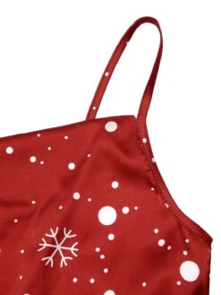 Red 1930s Christmas Strap Snowflake Mermaid Dress 11 Red 1930s Christmas Strap Snowflake Mermaid Dress -Candi Clothing Shop SCHL003107 4 compressed