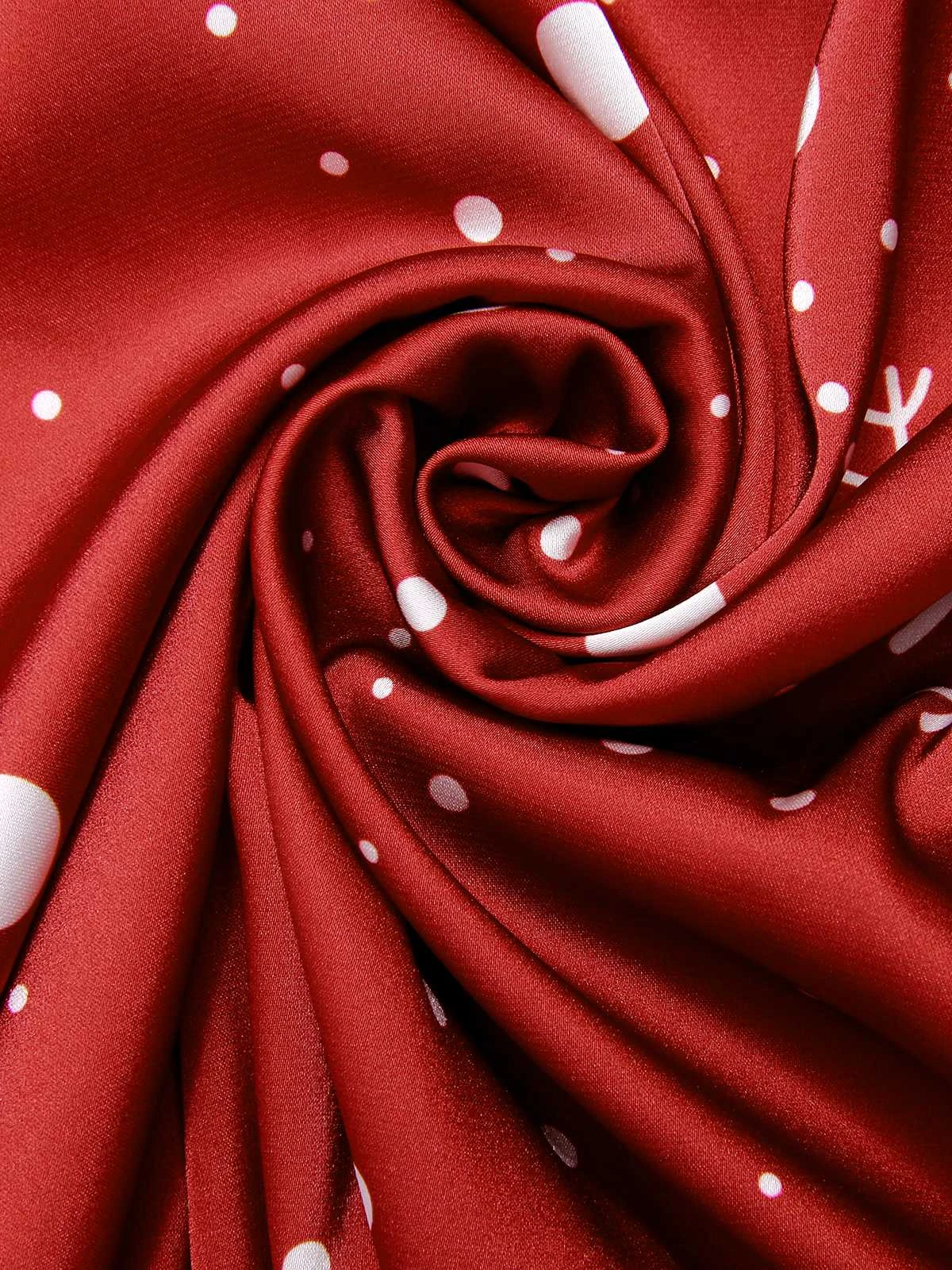 Red 1930s Christmas Strap Snowflake Mermaid Dress 6 Red 1930s Christmas Strap Snowflake Mermaid Dress - Image 6