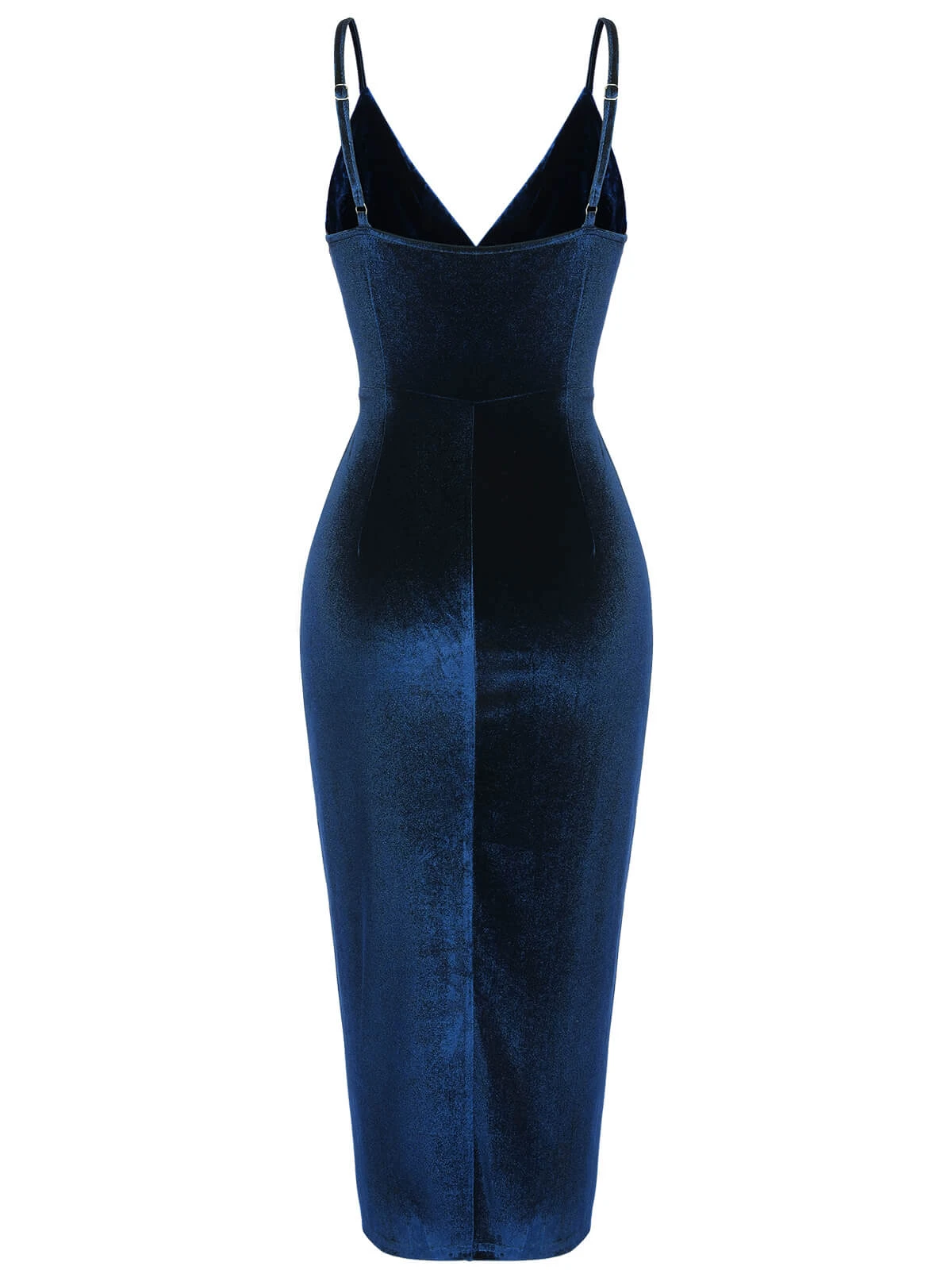 1960s Solid Velvet V-Neck Strap Dress 6 1960s Solid Velvet V-Neck Strap Dress - Image 6