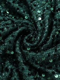 Green 1960s Christmas Sequin V-Neck Pencil Dress 11 Green 1960s Christmas Sequin V-Neck Pencil Dress -Candi Clothing Shop SCHL003142 4