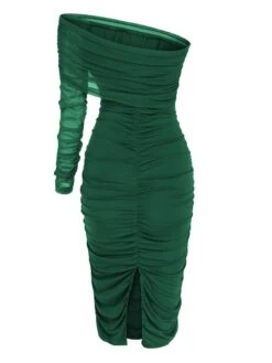 1960s Solid Mesh Pleated Hip Dress 39 1960s Solid Mesh Pleated Hip Dress -Candi Clothing Shop SCHL003208 3