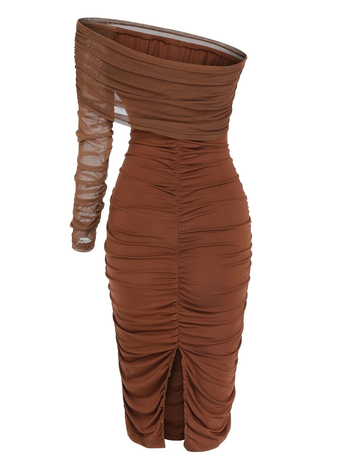 1960s Solid Mesh Pleated Hip Dress 4 1960s Solid Mesh Pleated Hip Dress - Image 4