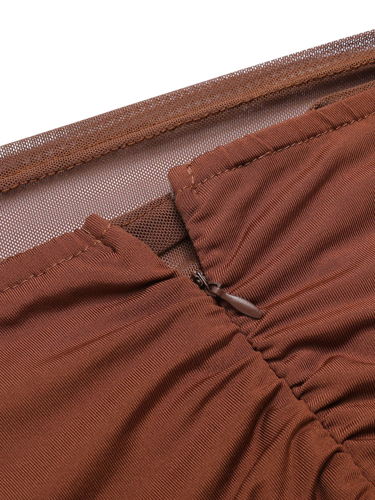 1960s Solid Mesh Pleated Hip Dress 5 1960s Solid Mesh Pleated Hip Dress - Image 5