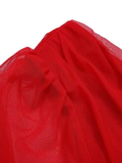 Red 1950s Sheer Sleeve Mesh Dress 12 Red 1950s Sheer Sleeve Mesh Dress -Candi Clothing Shop SCHL003209 5