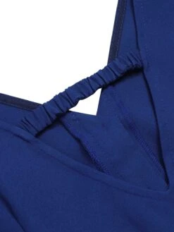 Blue 1950s Pleated Ruffles Vest Dress -Candi Clothing Shop SCHL003232 4 compressed