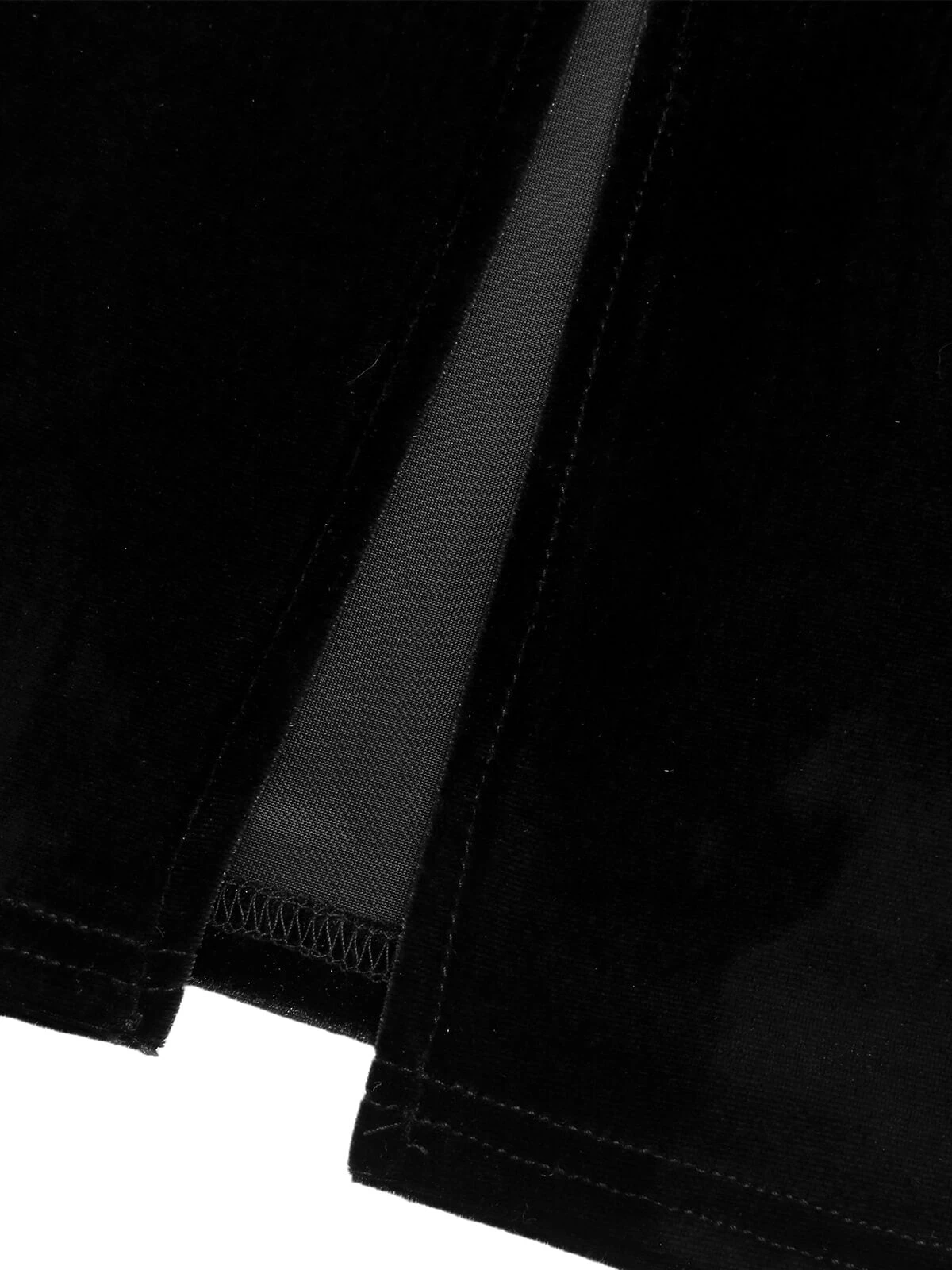 Black & White 1960s Lapel Patchwork Velvet Dress 6 Black & White 1960s Lapel Patchwork Velvet Dress - Image 6