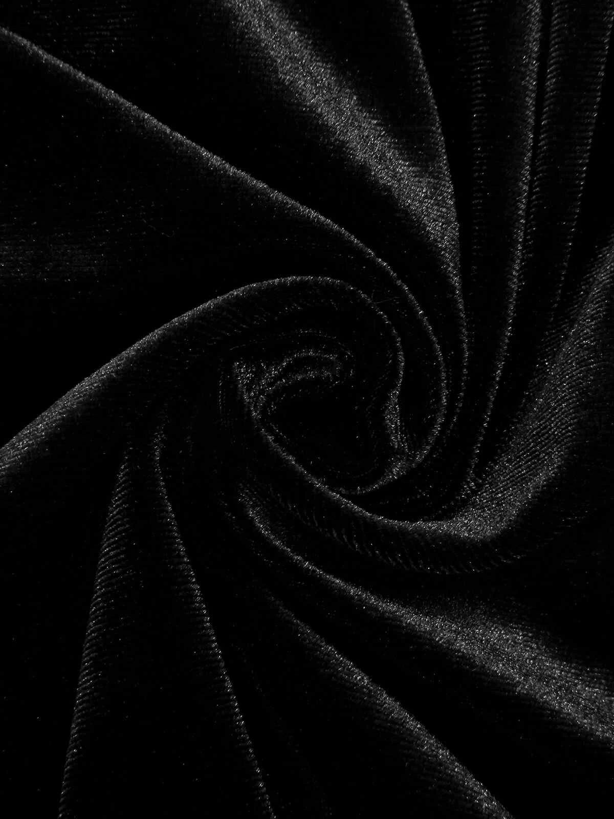 Black & White 1960s Lapel Patchwork Velvet Dress 7 Black & White 1960s Lapel Patchwork Velvet Dress - Image 7