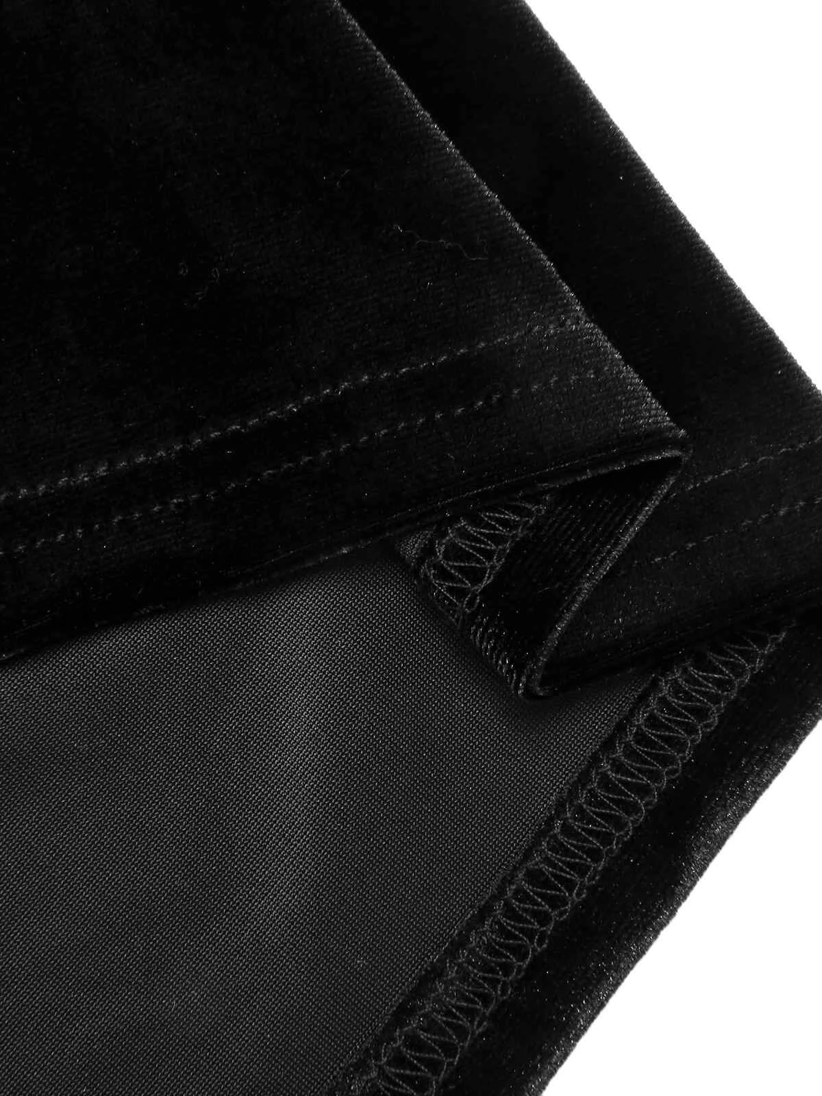 Black & White 1960s Lapel Patchwork Velvet Dress 8 Black & White 1960s Lapel Patchwork Velvet Dress - Image 8