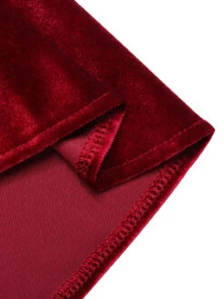 Wine Red 1930s Strap Velvet Mermaid Dress 11 Wine Red 1930s Strap Velvet Mermaid Dress -Candi Clothing Shop SCHL003281 WR 5