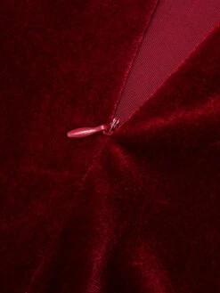 Wine Red 1930s Strap Velvet Mermaid Dress 12 Wine Red 1930s Strap Velvet Mermaid Dress -Candi Clothing Shop SCHL003281 WR 6