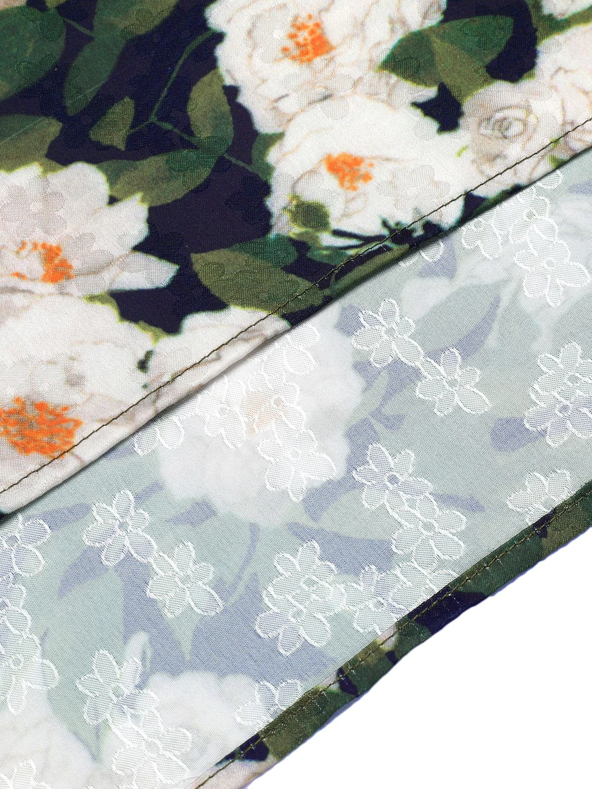 Green 1950s Cowl Neck Painting Flower Dress 6 Green 1950s Cowl Neck Painting Flower Dress - Image 6