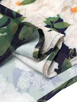 Green 1950s Cowl Neck Painting Flower Dress 14 Green 1950s Cowl Neck Painting Flower Dress -Candi Clothing Shop SCHL003288 7