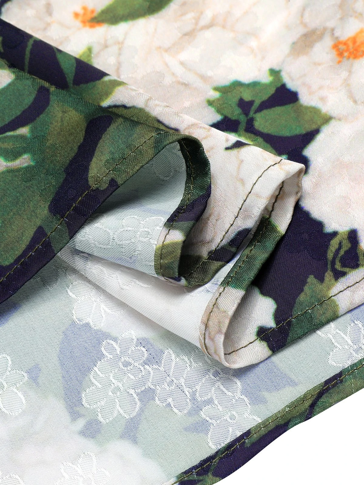 Green 1950s Cowl Neck Painting Flower Dress 7 Green 1950s Cowl Neck Painting Flower Dress - Image 7