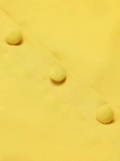 Yellow 1950s V-Neck Daisy Mesh Dress -Candi Clothing Shop SCHL003291 4 compressed