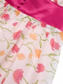 1950s Boat Neck Tulip Button Sleeveless Dress 11 1950s Boat Neck Tulip Button Sleeveless Dress -Candi Clothing Shop SCHL003433 4