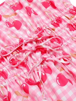 Pink 1950s Cherry Spaghetti Strap Dress 11 Pink 1950s Cherry Spaghetti Strap Dress -Candi Clothing Shop SCHL003474 4