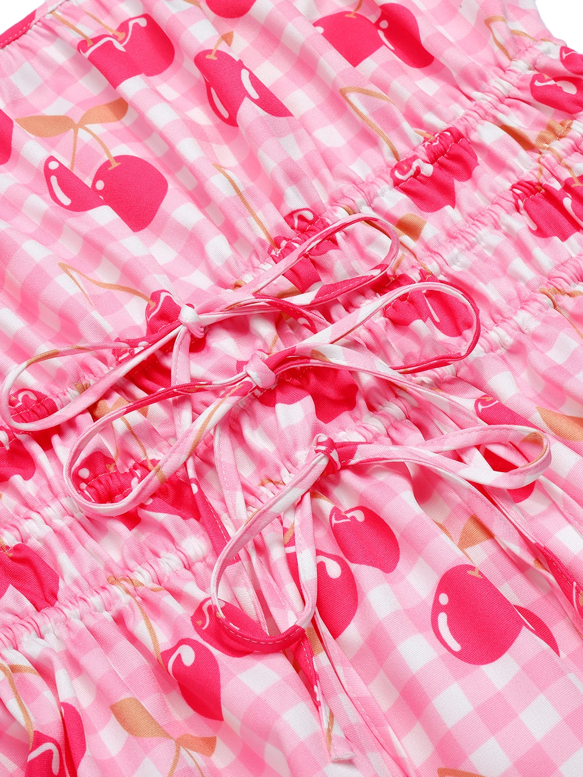 Pink 1950s Cherry Spaghetti Strap Dress 5 Pink 1950s Cherry Spaghetti Strap Dress - Image 5