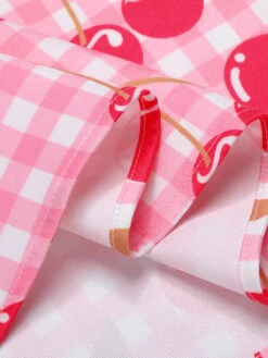 Pink 1950s Cherry Spaghetti Strap Dress 13 Pink 1950s Cherry Spaghetti Strap Dress -Candi Clothing Shop SCHL003474 6