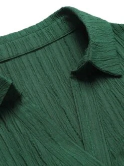 Green 1960s Lapel Loose Belted Dress 11 Green 1960s Lapel Loose Belted Dress -Candi Clothing Shop SCHL003487 G 01 5