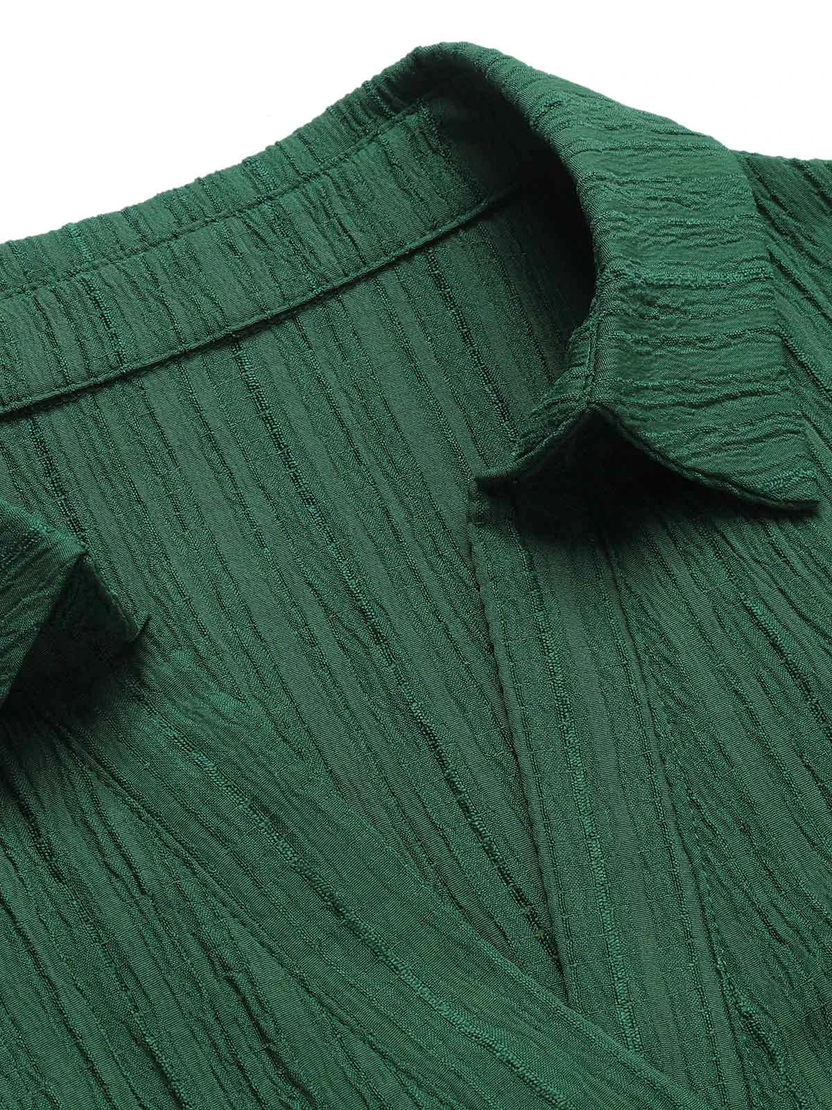 Green 1960s Lapel Loose Belted Dress 5 Green 1960s Lapel Loose Belted Dress - Image 5