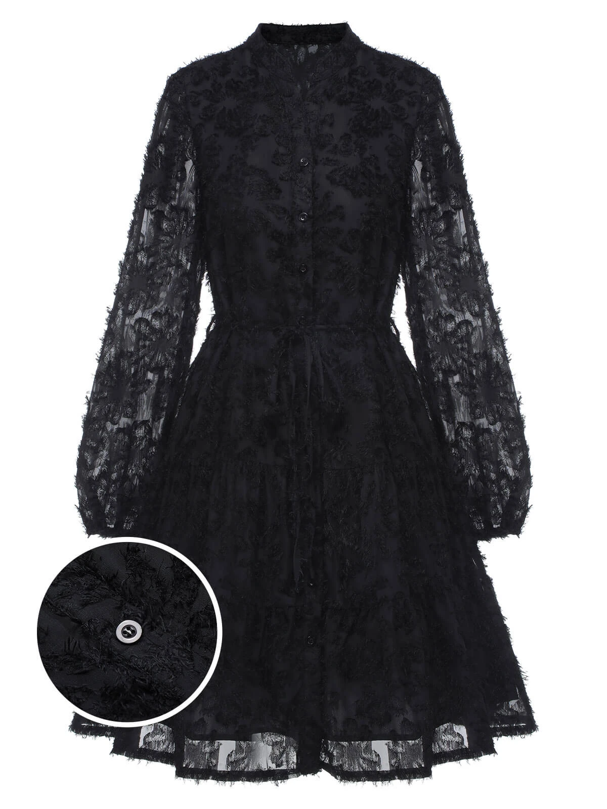 1950s Solid Floral Puff Lace Dress 15 1950s Solid Floral Puff Lace Dress - Image 15