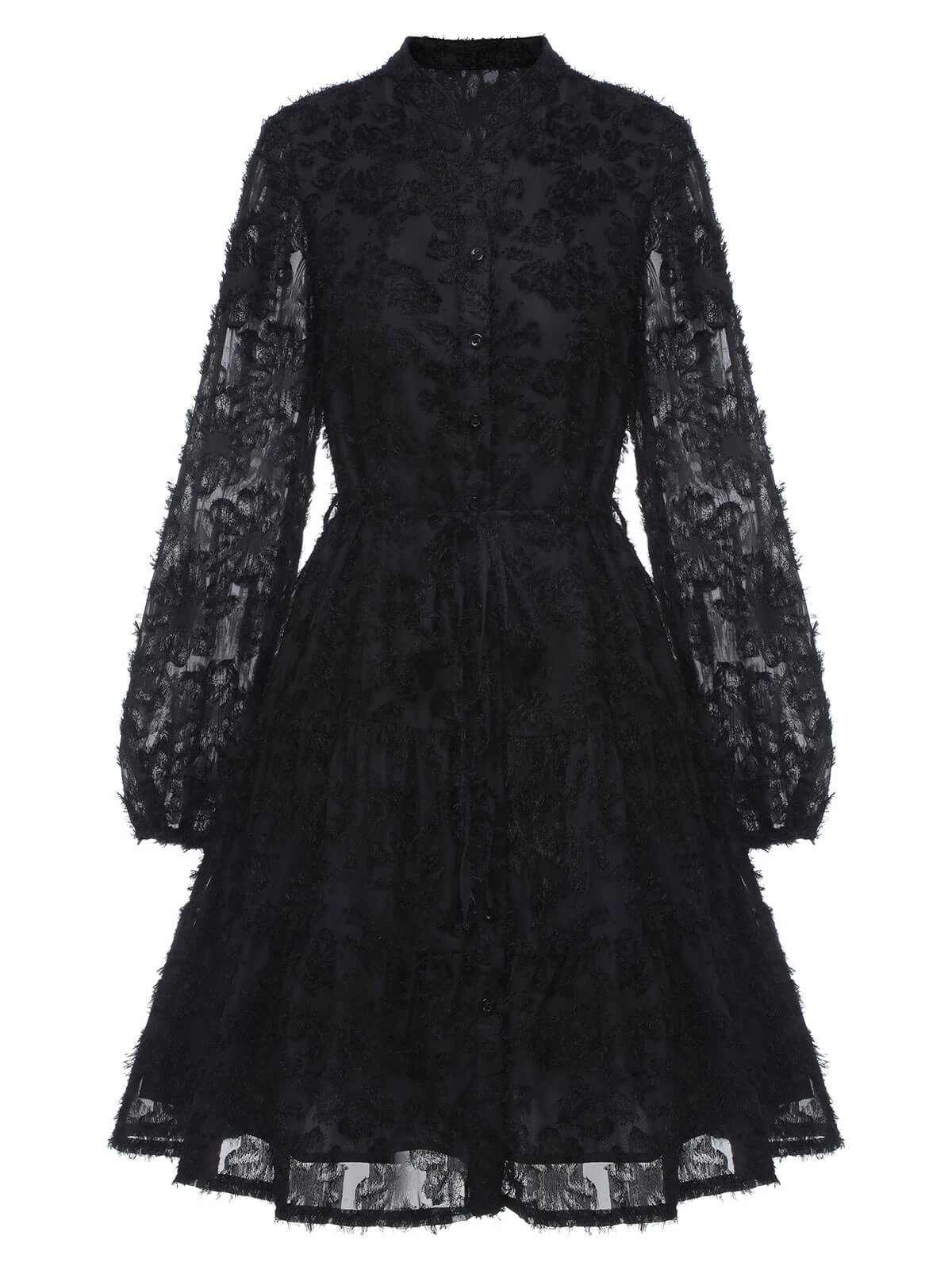 1950s Solid Floral Puff Lace Dress 16 1950s Solid Floral Puff Lace Dress - Image 16