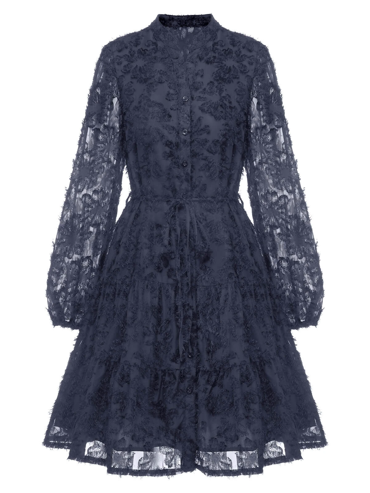 1950s Solid Floral Puff Lace Dress 9 1950s Solid Floral Puff Lace Dress - Image 9