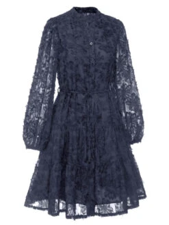 1950s Solid Floral Puff Lace Dress 29 1950s Solid Floral Puff Lace Dress -Candi Clothing Shop SCHL003524 DBL 3