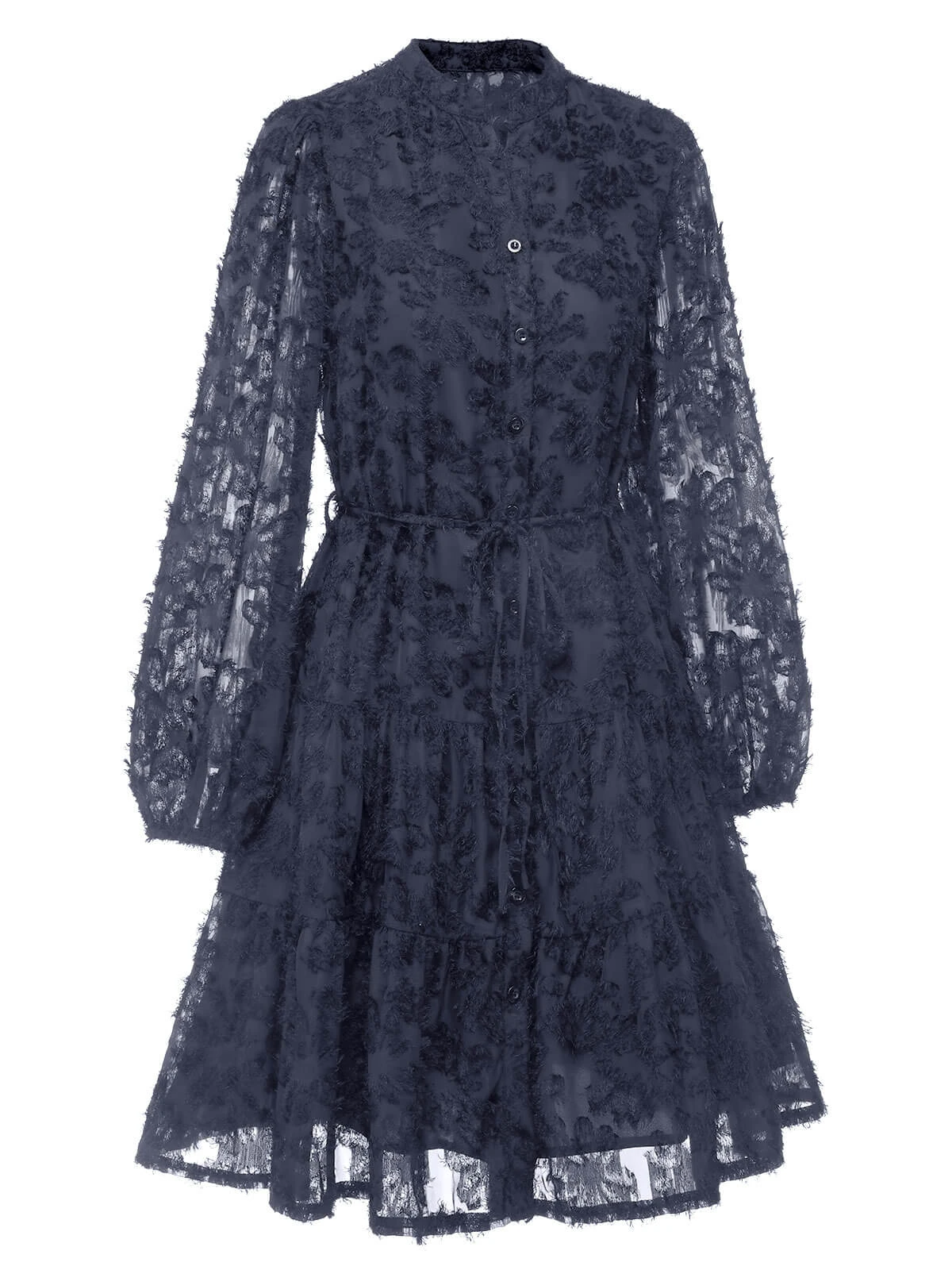 1950s Solid Floral Puff Lace Dress 10 1950s Solid Floral Puff Lace Dress - Image 10