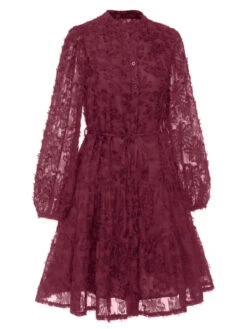 1950s Solid Floral Puff Lace Dress 22 1950s Solid Floral Puff Lace Dress -Candi Clothing Shop SCHL003524 WR 3