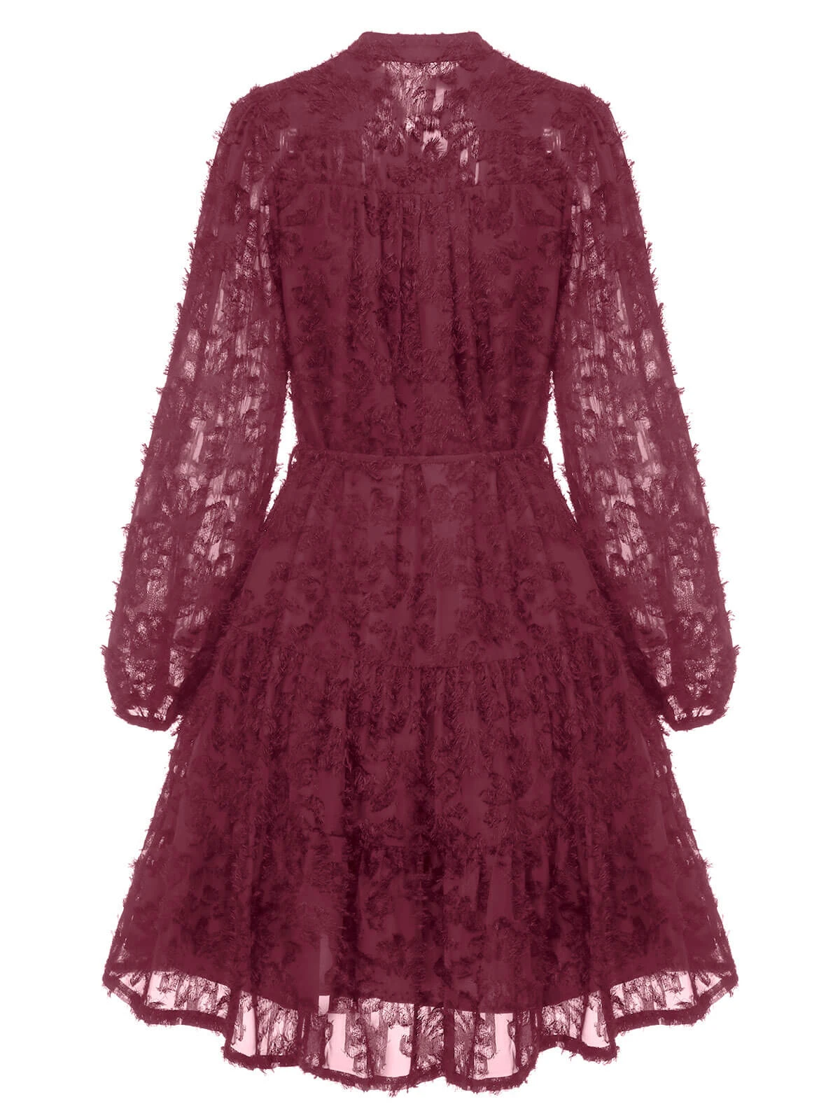 1950s Solid Floral Puff Lace Dress 4 1950s Solid Floral Puff Lace Dress - Image 4