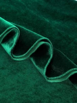 Green 1930s Velvet Off-Shoulder Ruffle-Trim Mermaid Dress 11 Green 1930s Velvet Off-Shoulder Ruffle-Trim Mermaid Dress -Candi Clothing Shop SCHL003547 4