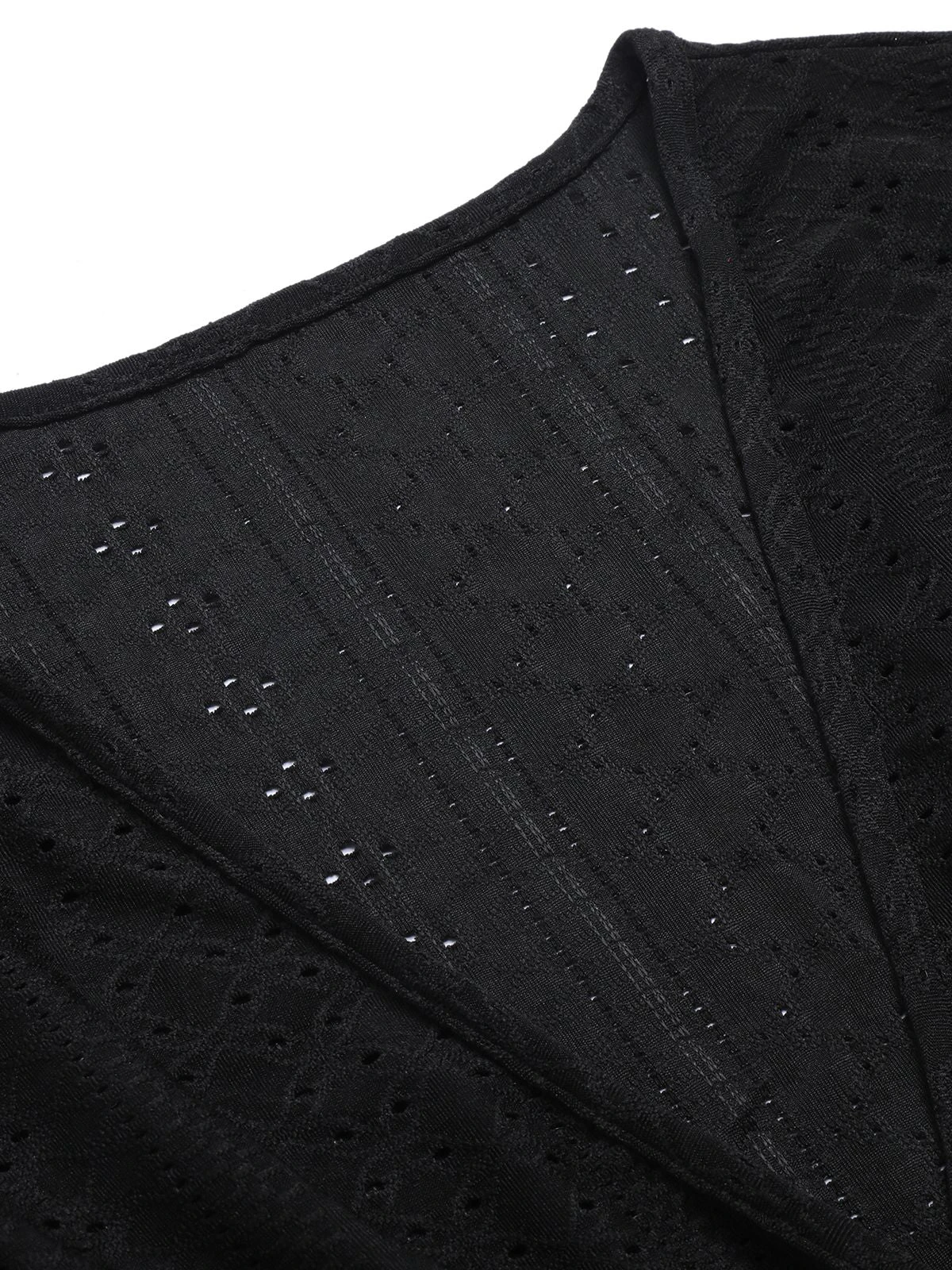 Black 1950s Leopard V-Neck Patchwork Dress 5 Black 1950s Leopard V-Neck Patchwork Dress - Image 5