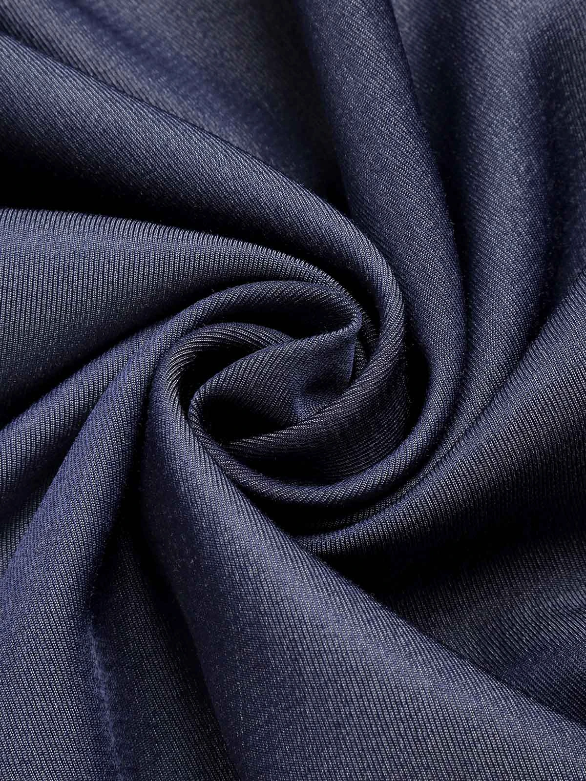 Blue 1940s Solid Shirt Collar Belt Dress 7 Blue 1940s Solid Shirt Collar Belt Dress - Image 7