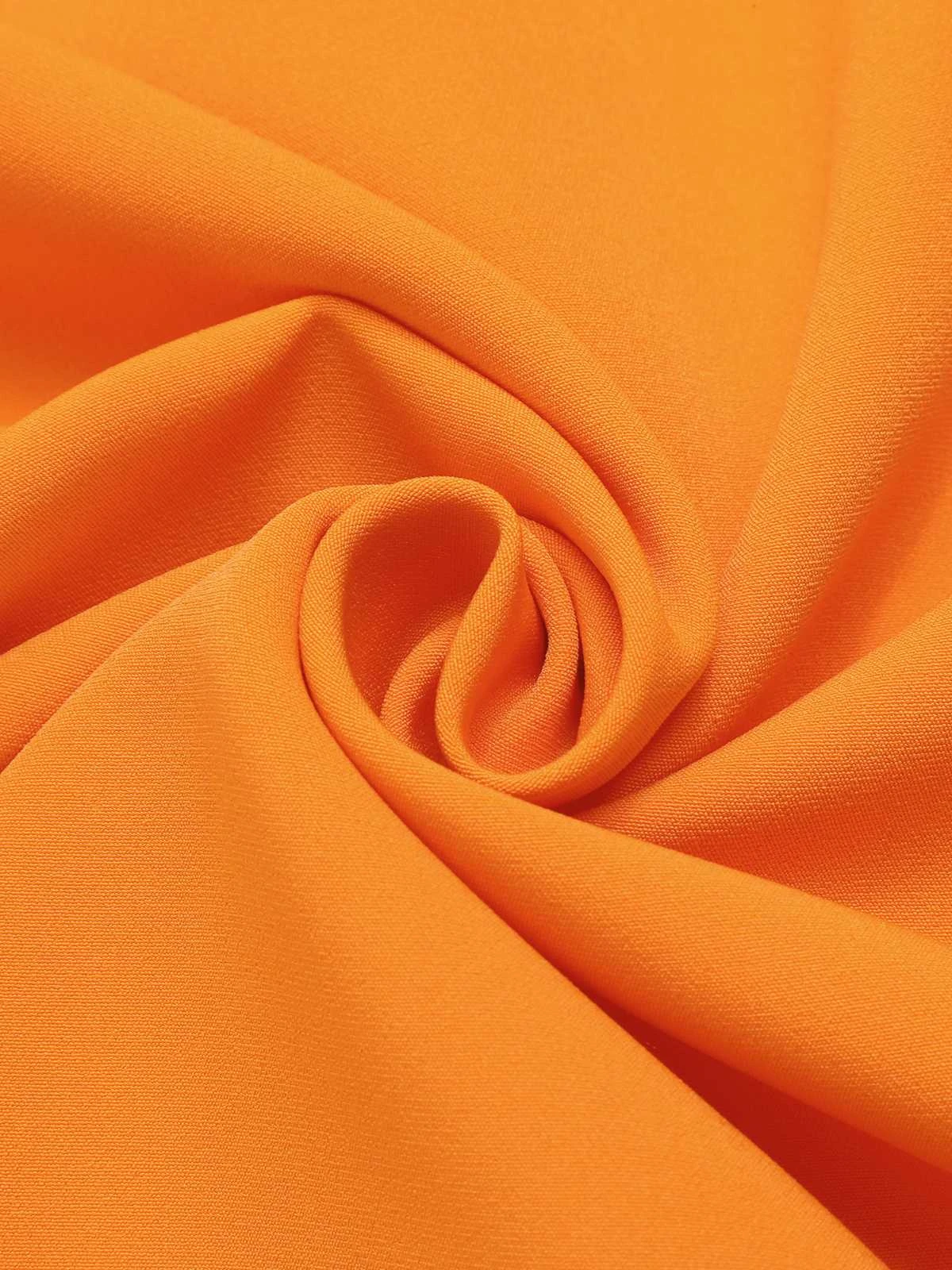 Orange 1960s Crew Bowknot Sleeveless Dress 7 Orange 1960s Crew Bowknot Sleeveless Dress - Image 7