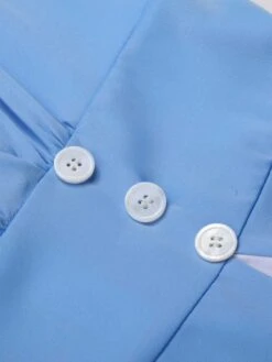 [Pre-Sale] Blue 1950s Spaghetti Straps Patchwork Dress -Candi Clothing Shop SCHL003567 4