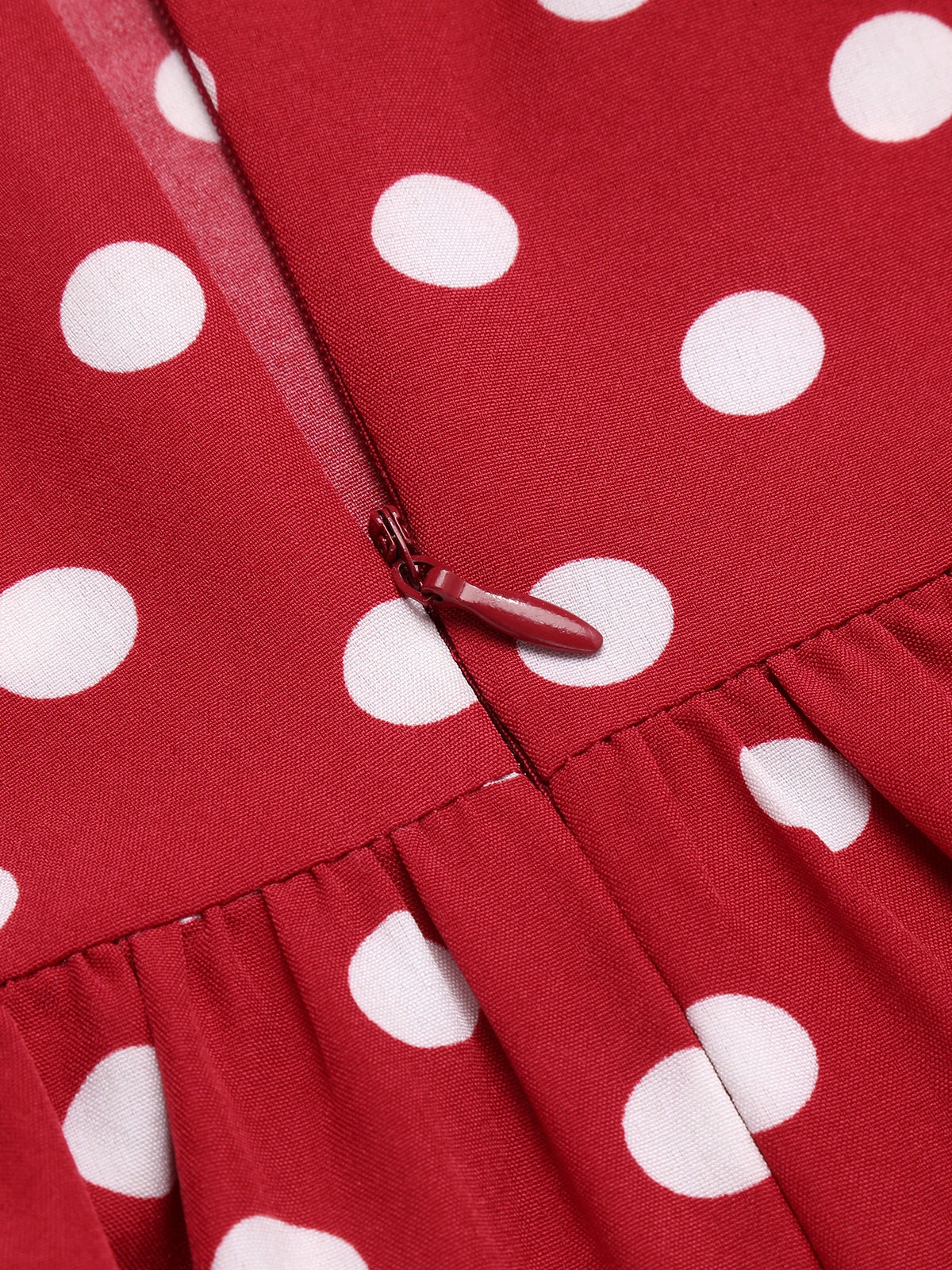 Red 1950s Polka Dot Halter Dress 7 Red 1950s Polka Dot Halter Dress - Image 7