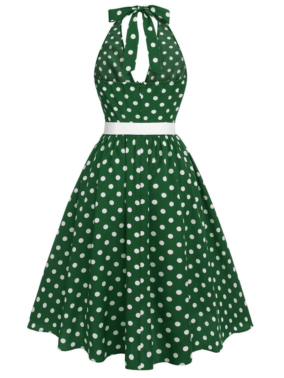 Red 1950s Polka Dot Halter Dress 10 Red 1950s Polka Dot Halter Dress - Image 10
