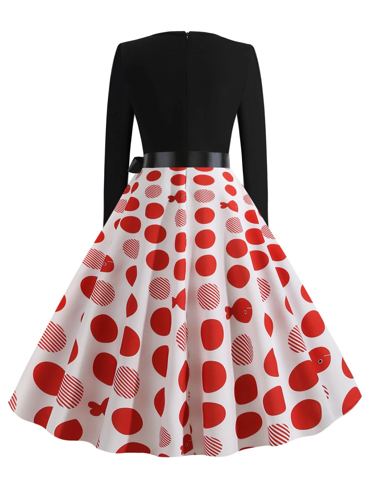 1950s V-Neck Long Sleeves Plaid Swing Dress 10 1950s V-Neck Long Sleeves Plaid Swing Dress - Image 10